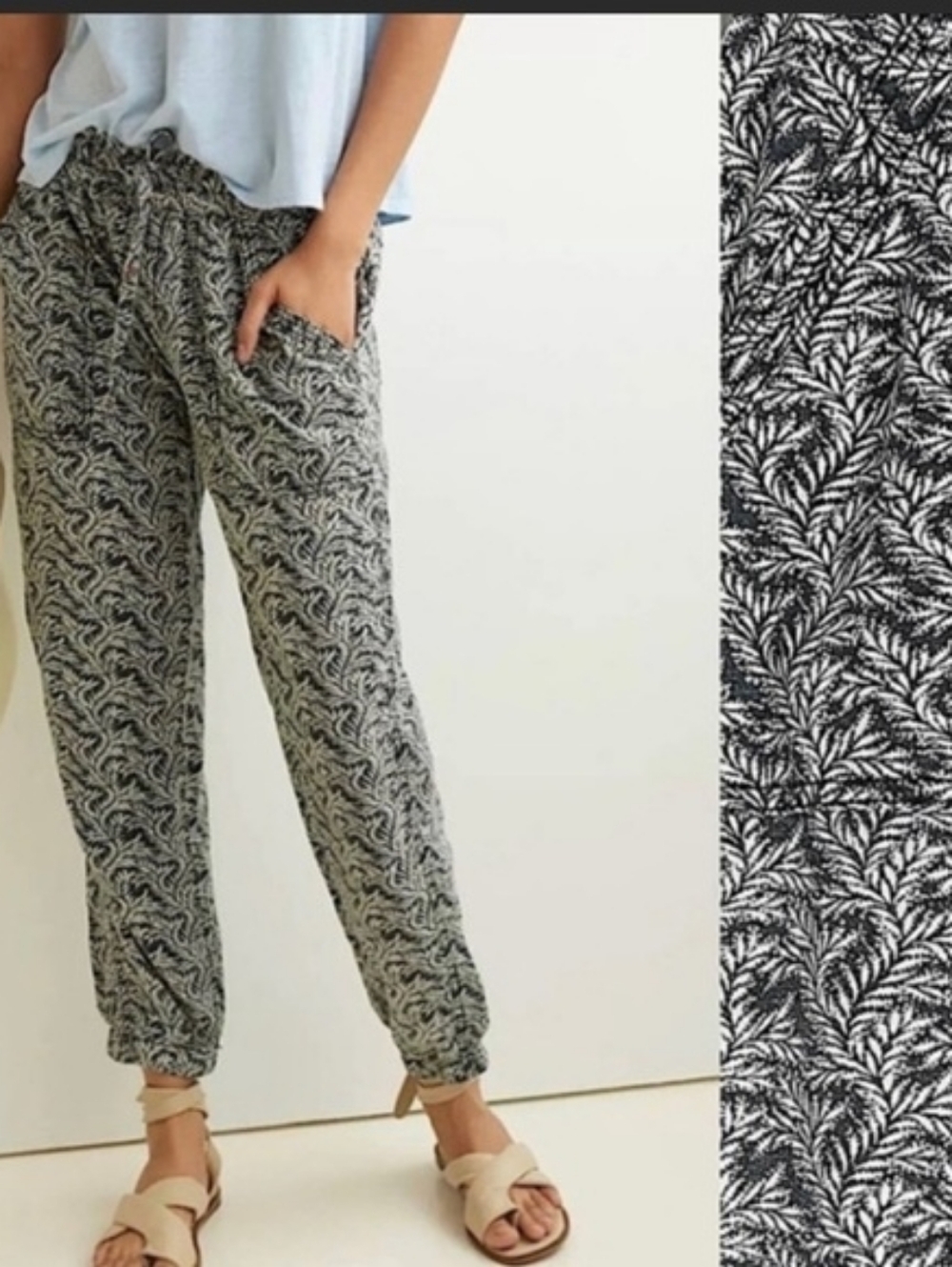 Anthropologie Rhys Linen Blend Utility Joggers In S